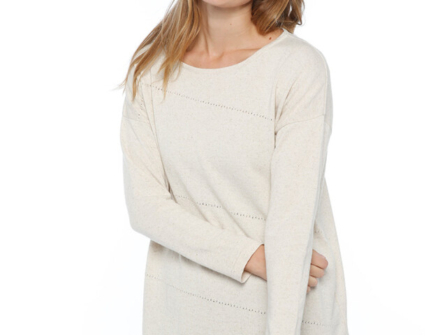 7415 BNT 1 pull femme coton lin beige nature Maison-solfin - Pull femme coupe ample coton et lin beige nature – 44/46