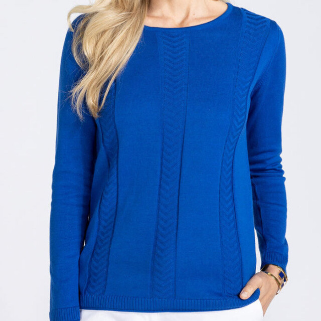 Maison Solfin - Pull femme maille jersey bleu – 46