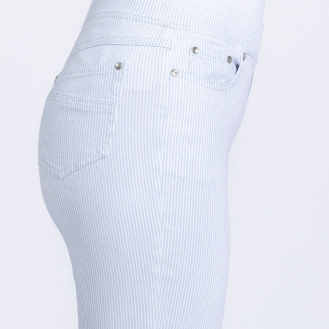Maison-solfin - Pantalon femme 7/8° rayé bleu – 40