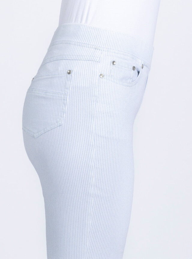 Maison-solfin - Pantalon femme 7/8° rayé bleu – 40