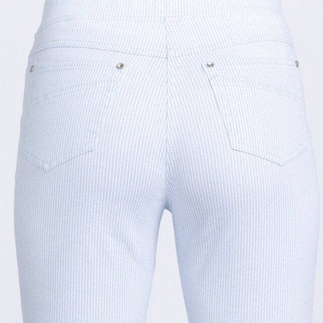Maison-solfin - Pantalon femme 7/8° rayé bleu – 40