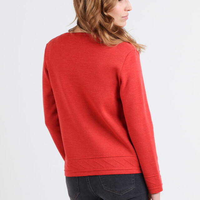 Maison Solfin - Veste courte femme en laine mérinos orange goyave – 50