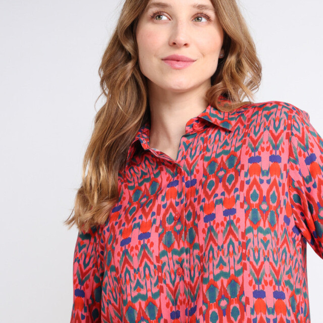 Maison-solfin - Chemise chaude femme viscose rouge rose – 52