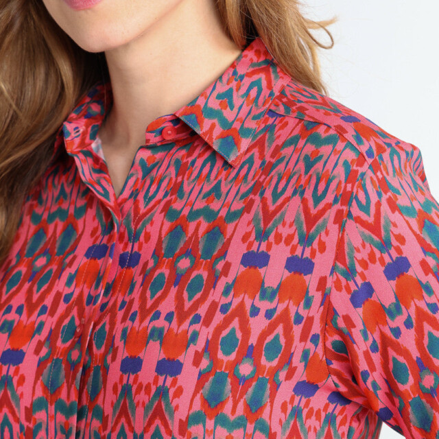 Maison-solfin - Chemise chaude femme viscose rouge rose – 52
