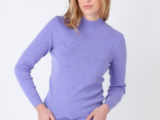 7455 violet parme Pull 2 Maison-solfin - Pull chaussette femme col cheminee laine mérinos Violet Parme – 5