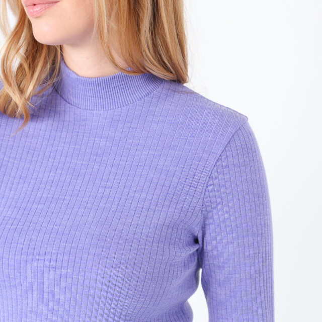 Maison-solfin - Pull chaussette femme col cheminee laine mérinos Violet Parme – 5