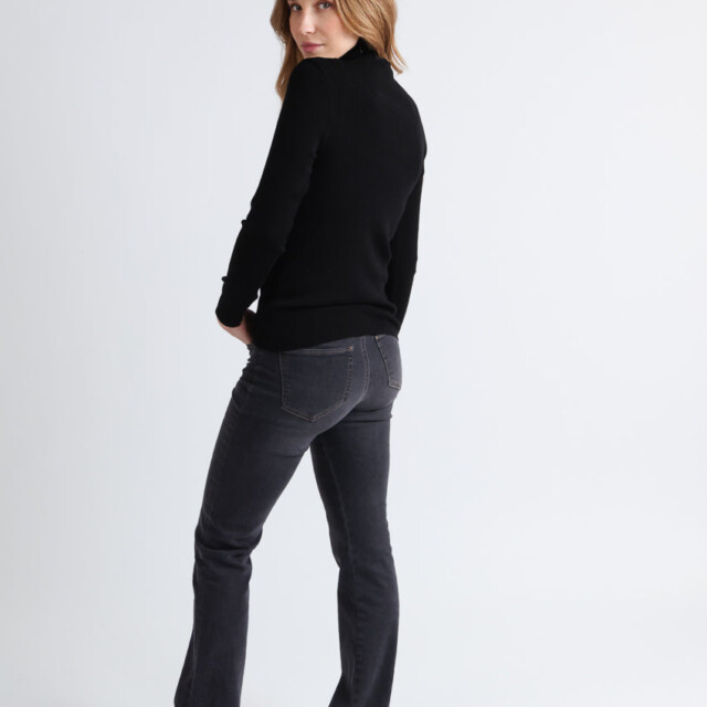 Maison-solfin - Pull chaussette femme col roule en laine merinos Noir – 5