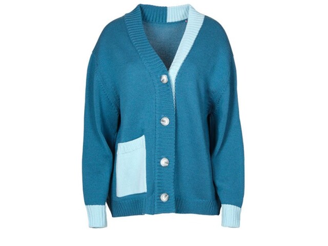 7486 VBL 7 gilet albertine vert bleute LAFRANÇAISE - Gilet Albertine – M