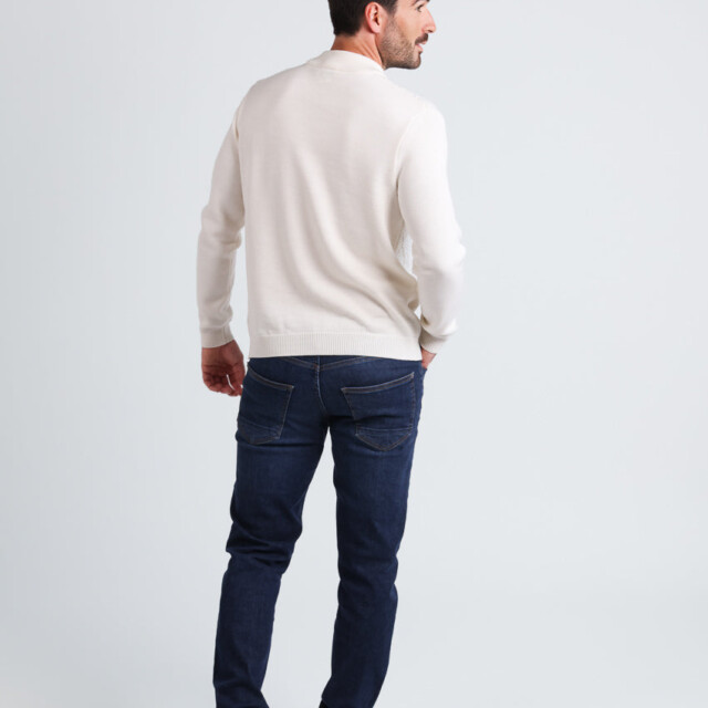 Maison Solfin - Pull homme en laine mérinos blanc naturel – 6