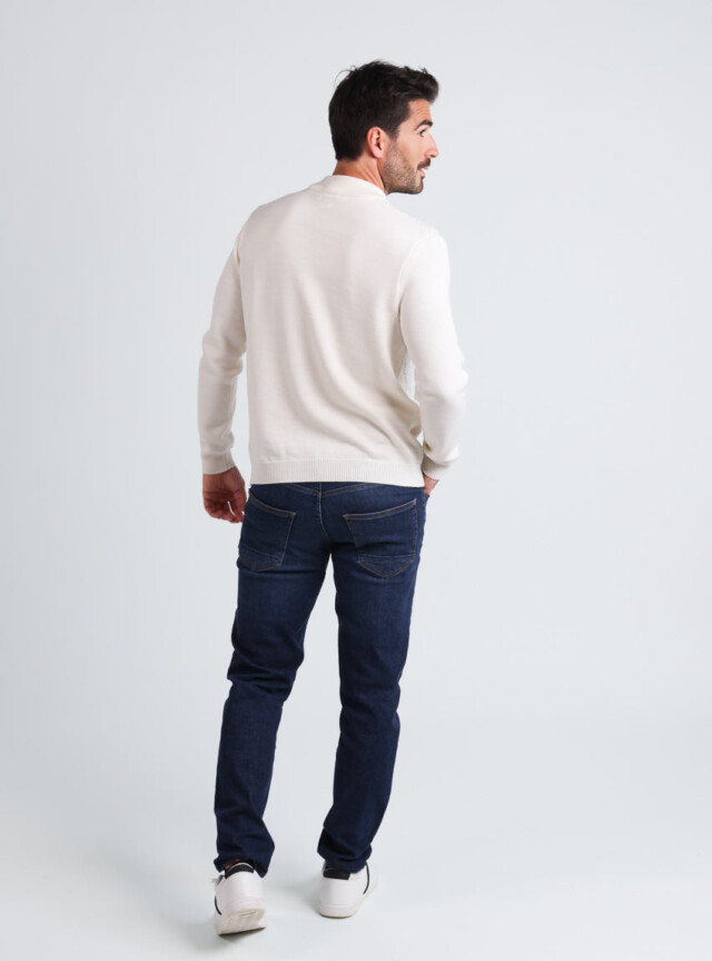 Maison Solfin - Pull homme en laine mérinos blanc naturel – 6