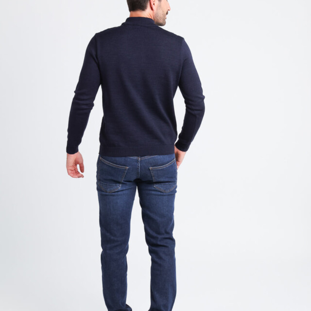 Maison Solfin - Pull homme en laine mérinos bleu marine – 6