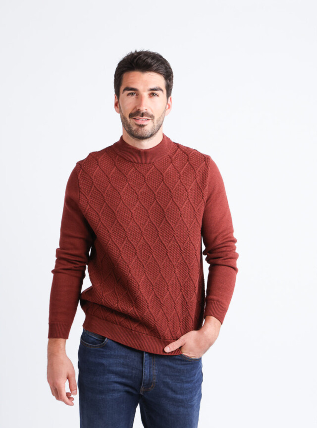 Maison Solfin - Pull homme en laine mérinos rouge – 6