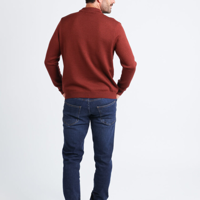 Maison Solfin - Pull homme en laine mérinos rouge – 6