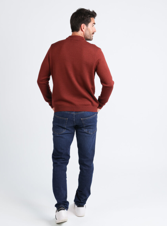 Maison Solfin - Pull homme en laine mérinos rouge – 6