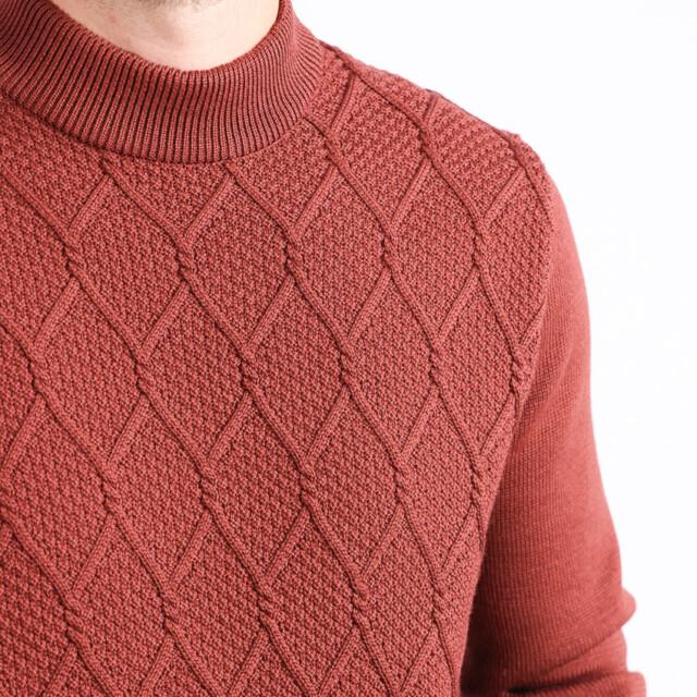 Maison Solfin - Pull homme en laine mérinos rouge – 6