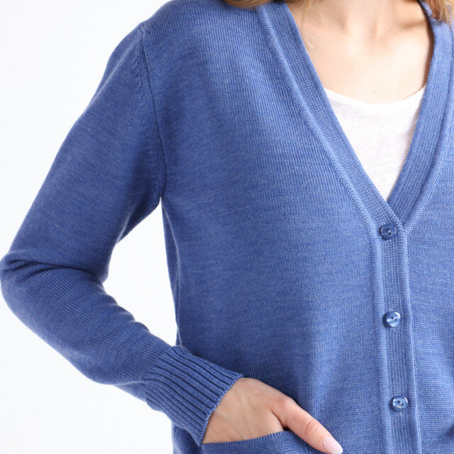 Maison-solfin - Gilet femme en laine bleu élégant – 48
