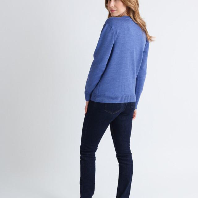 Maison-solfin - Gilet femme en laine bleu élégant – 48