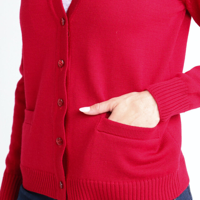 Maison-solfin - Gilet femme en laine rouge foncé – 48