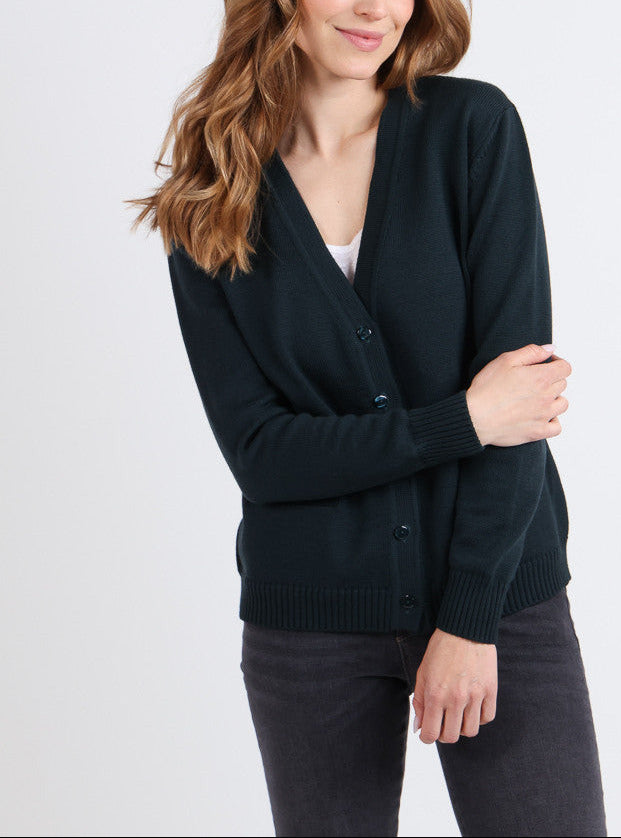 Gilet femme en laine vert sombre par la marque MAISON SOLFIN MAISON SOLFIN - Gilet femme en laine vert sombre
