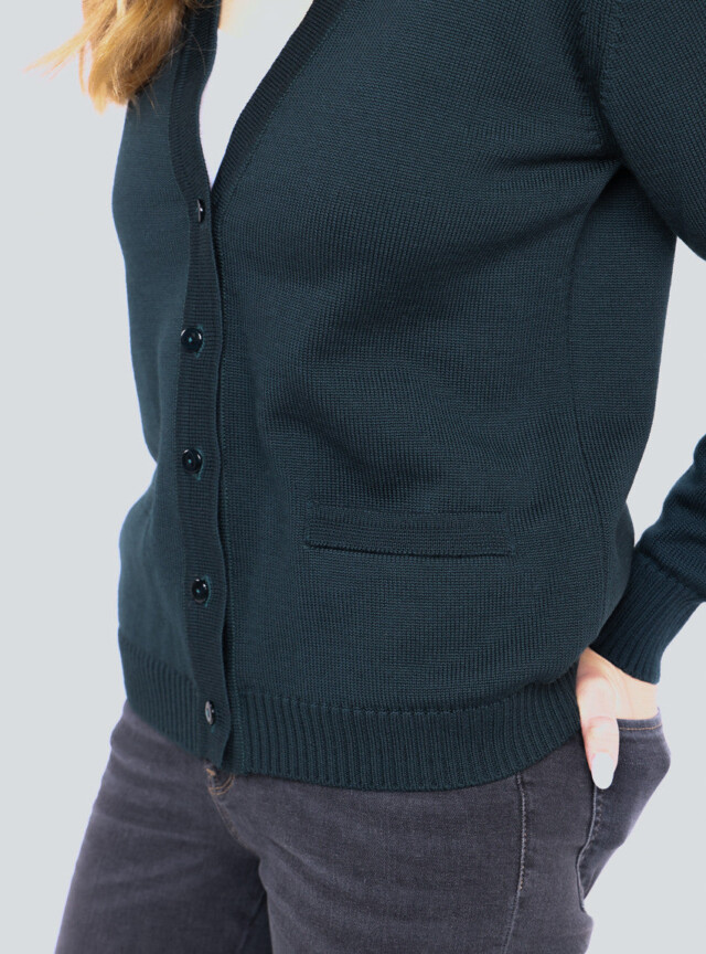 Maison-solfin - Gilet femme en laine vert sombre – 48