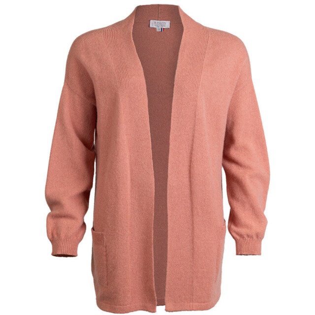 Maison Solfin - Gilet long femme en laine recyclée rose – 4