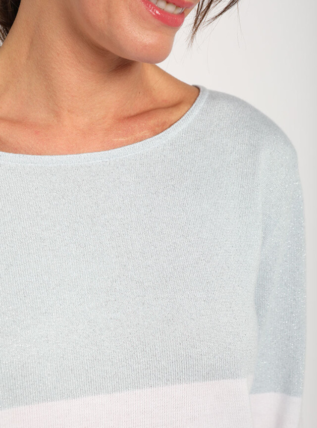 Maison Solfin - Pull femme rayé bleu pacifique – 50