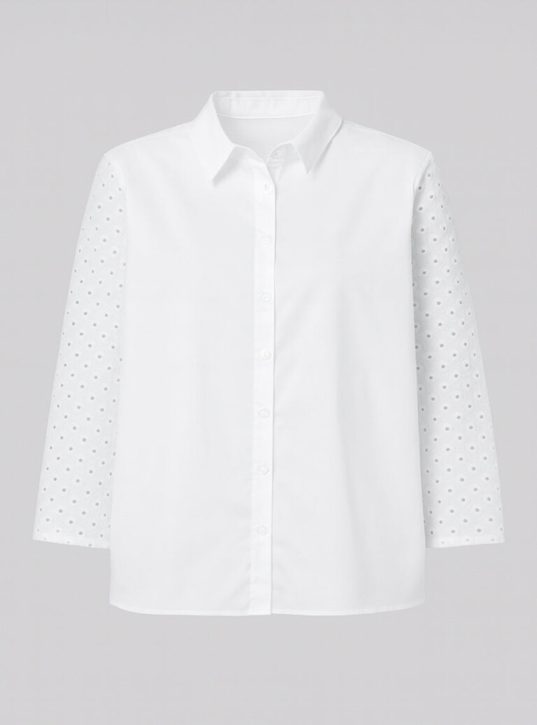 Maison Solfin - Chemisier femme blanc en coton – 46