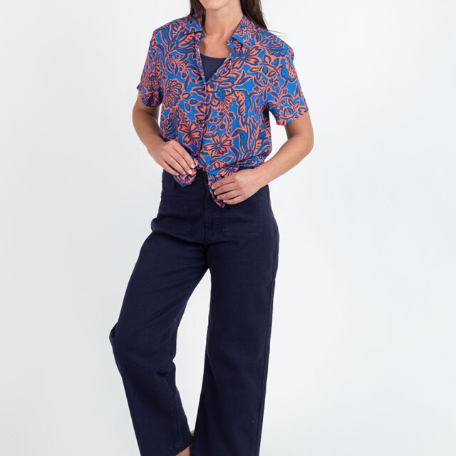 Maison Solfin - Pantalon femme 7/8ème bleu marine – 46