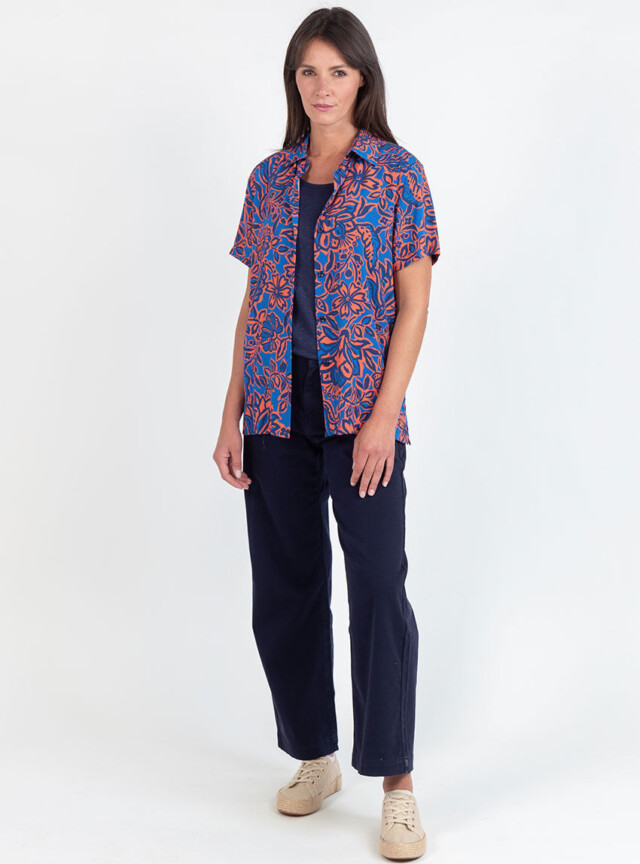 Maison Solfin - Pantalon femme 7/8ème bleu marine – 46