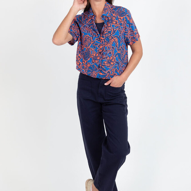 Maison Solfin - Pantalon femme 7/8ème bleu marine – 46