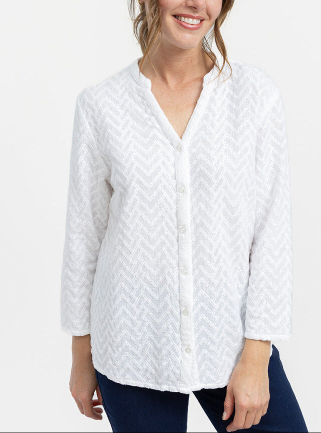 MAISON SOLFIN - Chemisier femme en coton blanc naturel