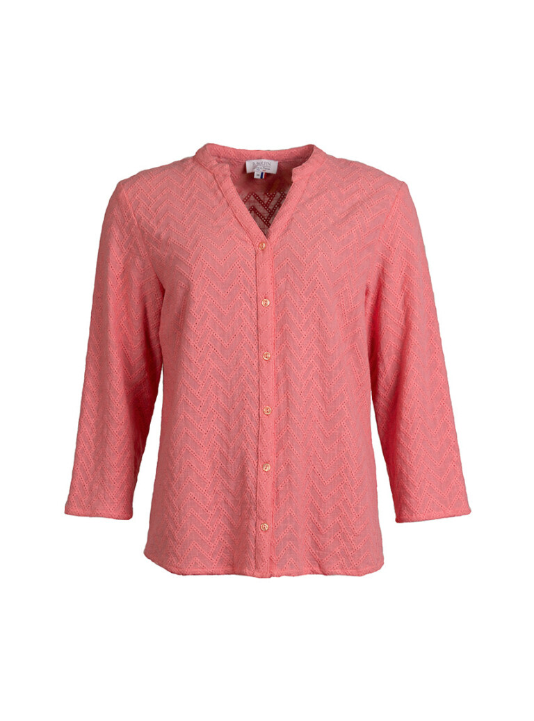 Maison Solfin - Chemisier femme en coton rose corail – 44