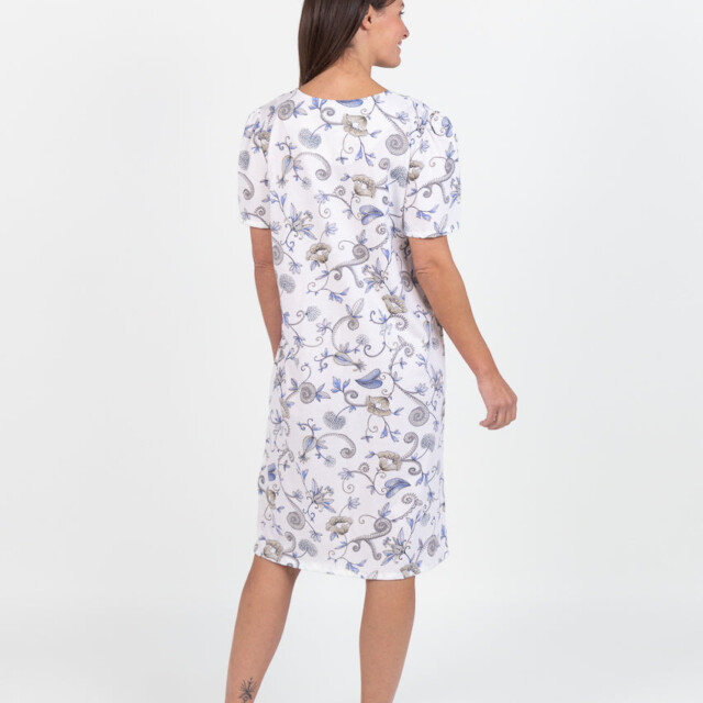 Maison Solfin - Chemise de nuit femme en coton bleu – 5