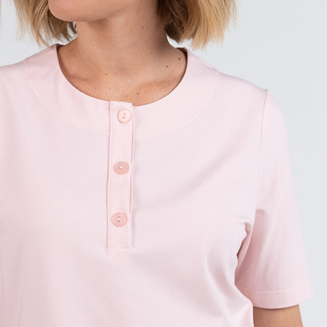 Maison Solfin - Pyjama femme col rond en coton rose – 5