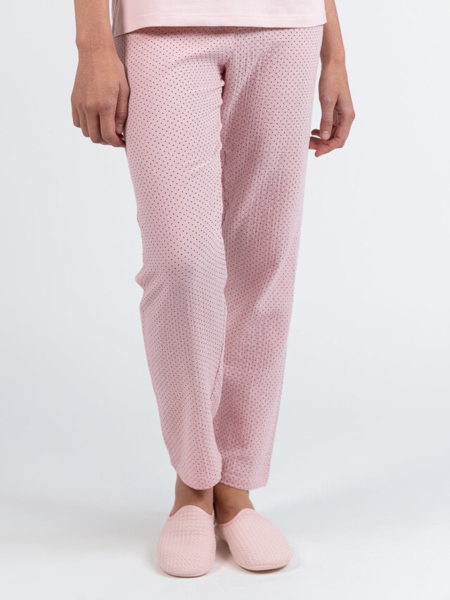 Maison Solfin - Pyjama femme col rond en coton rose – 5