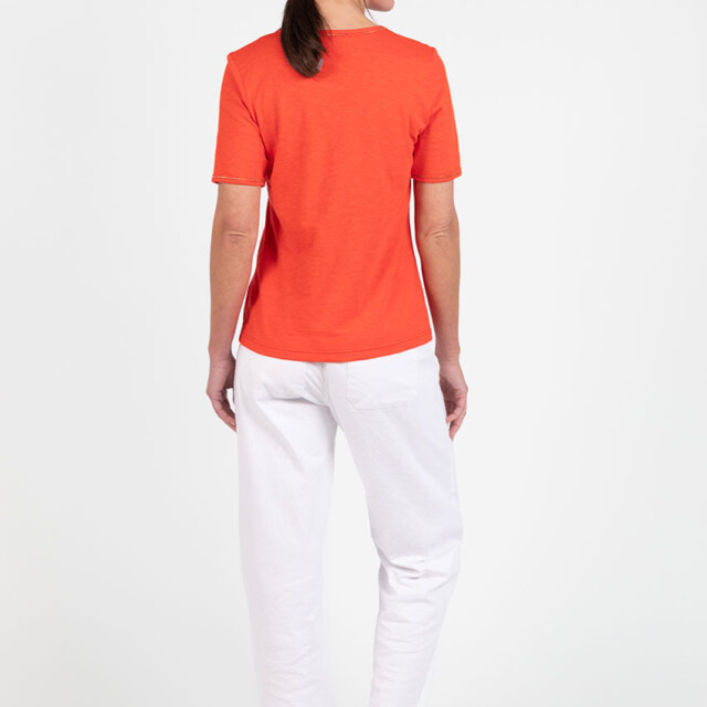 Maison Solfin - Tee-shirt femme en coton orange agrume – 5
