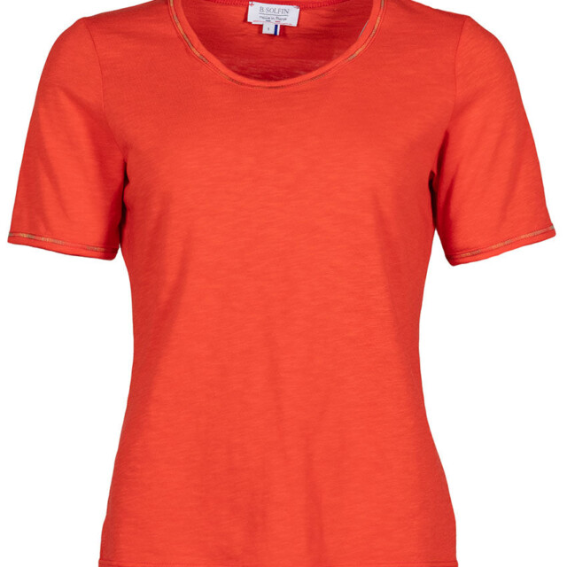 Maison Solfin - Tee-shirt femme en coton orange agrume – 5