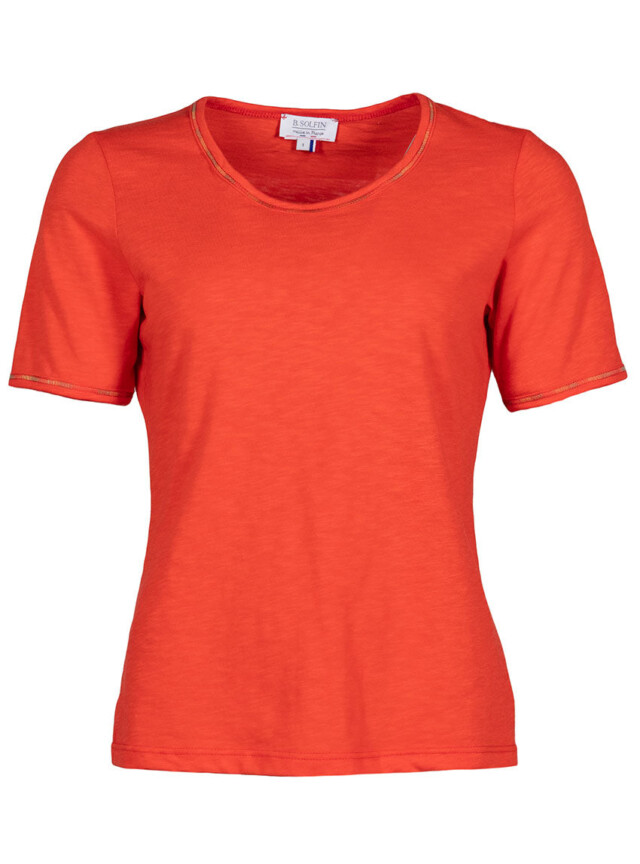 Maison Solfin - Tee-shirt femme en coton orange agrume – 5
