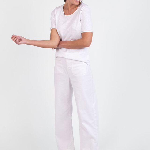 Maison Solfin - Tee-shirt femme en coton blanc multicolore – 5