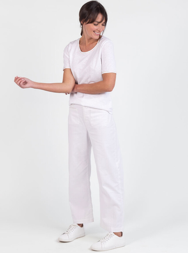 Maison Solfin - Tee-shirt femme en coton blanc multicolore – 5