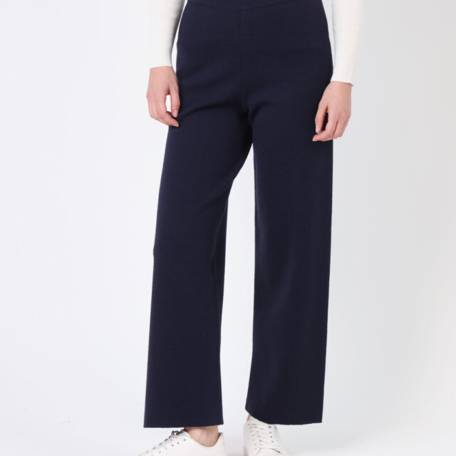 Maison Solfin - Pantalon femme en laine merinos bleu marine – 5