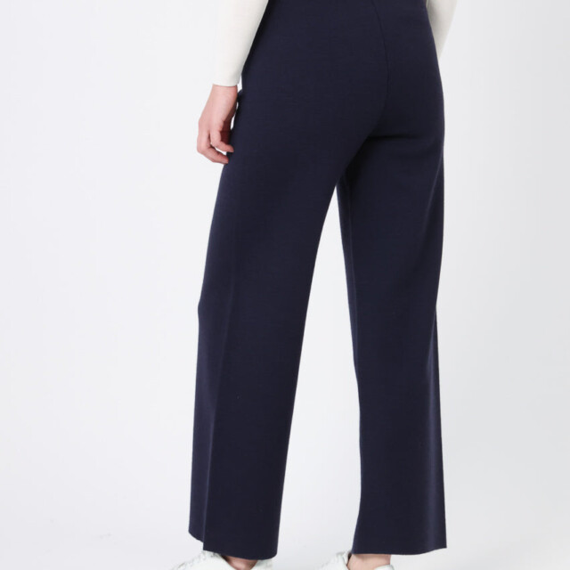 Maison Solfin - Pantalon femme en laine merinos bleu marine – 5
