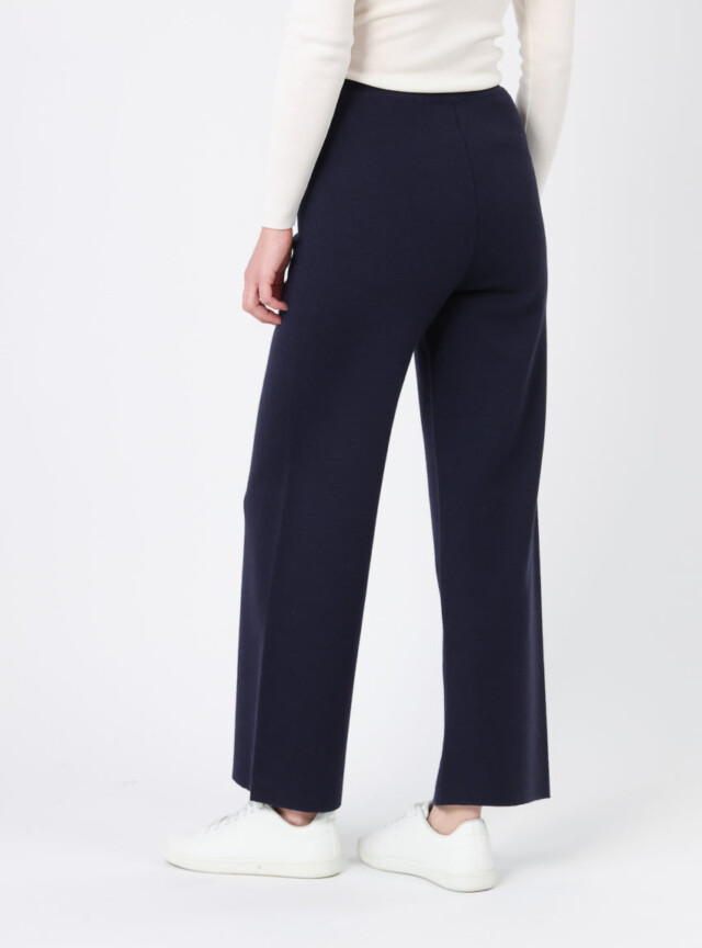 Maison Solfin - Pantalon femme en laine merinos bleu marine – 5