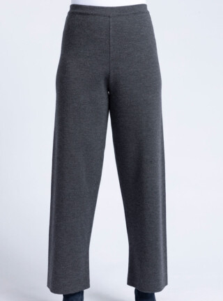 MAISON SOLFIN - Pantalon femme en laine merinos gris anthracite