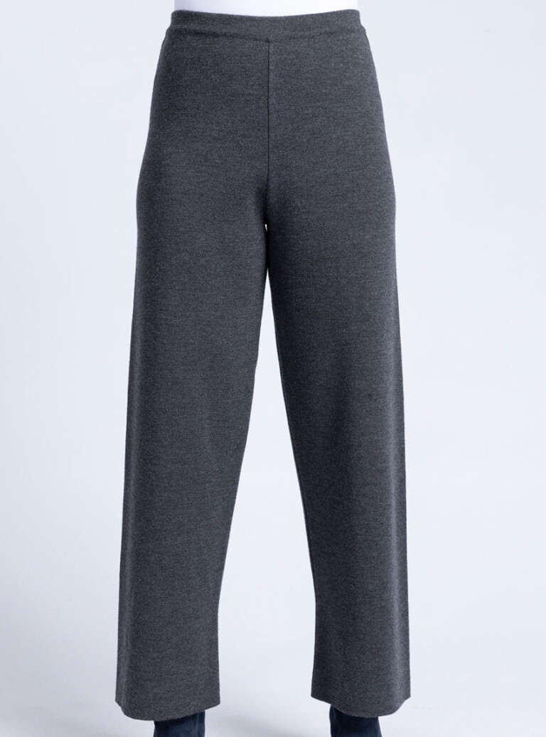 Maison Solfin - Pantalon femme en laine merinos gris anthracite – 5