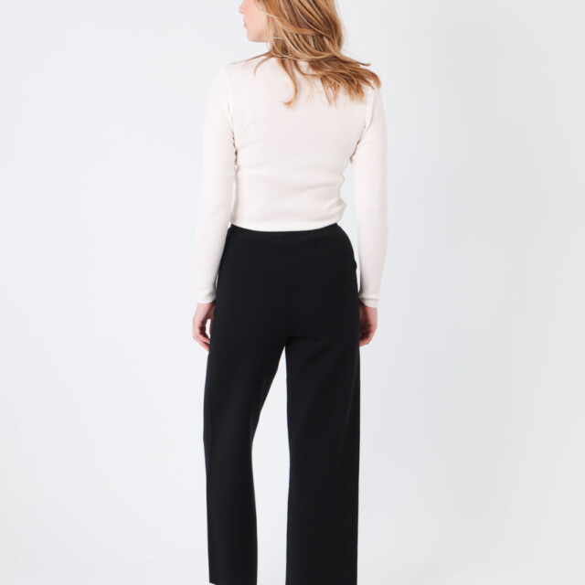 Maison Solfin - Pantalon femme en laine mérinos noir – 5