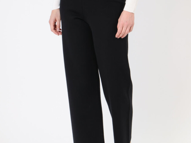 7551 noir pantalon 3 Maison Solfin - Pantalon femme en laine mérinos noir – 5