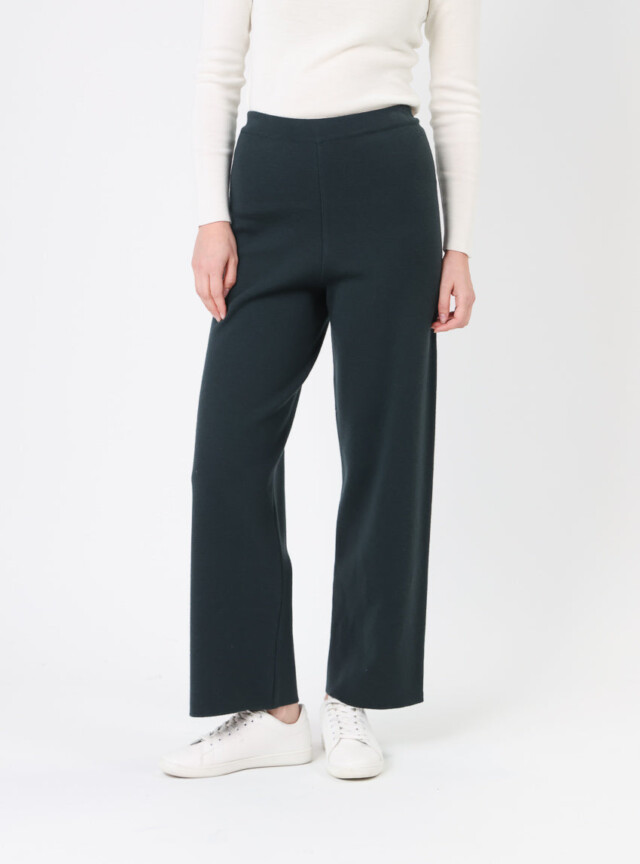 Maison Solfin - Pantalon femme en laine mérinos vert – 5