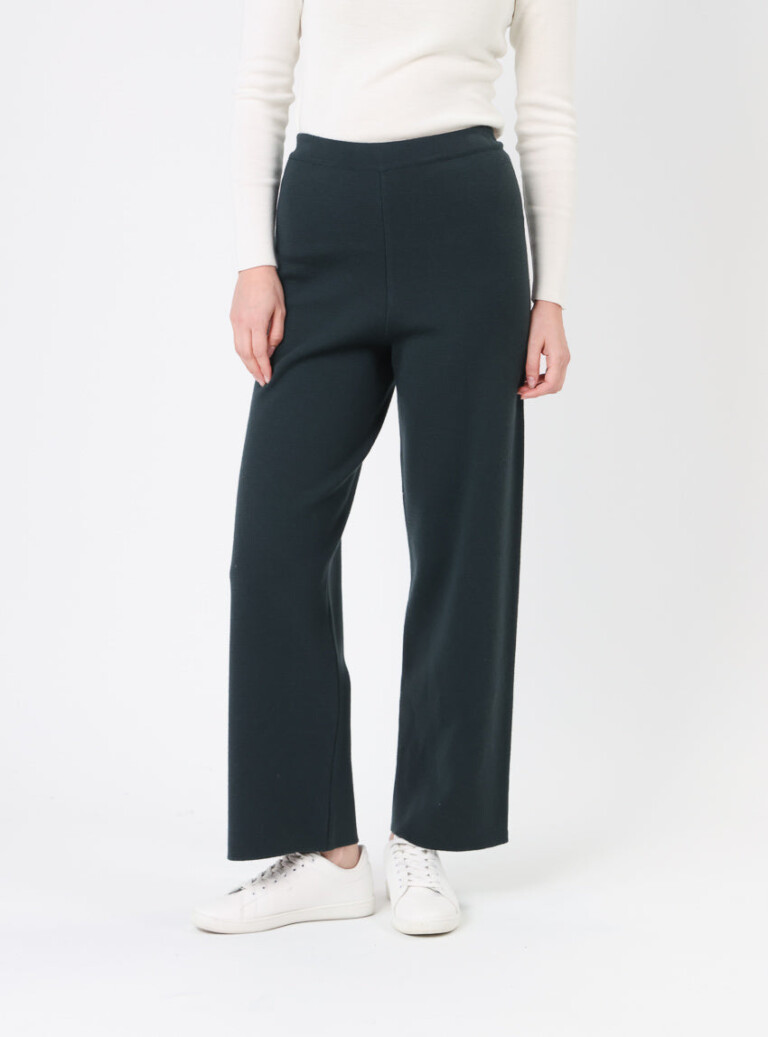 Maison Solfin - Pantalon femme en laine mérinos vert – 5