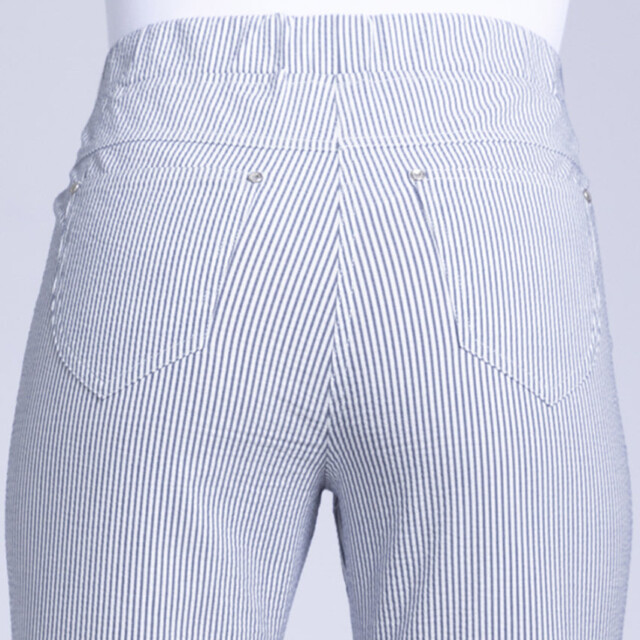 Maison-solfin - Pantacourt femme rayé bleu – 38